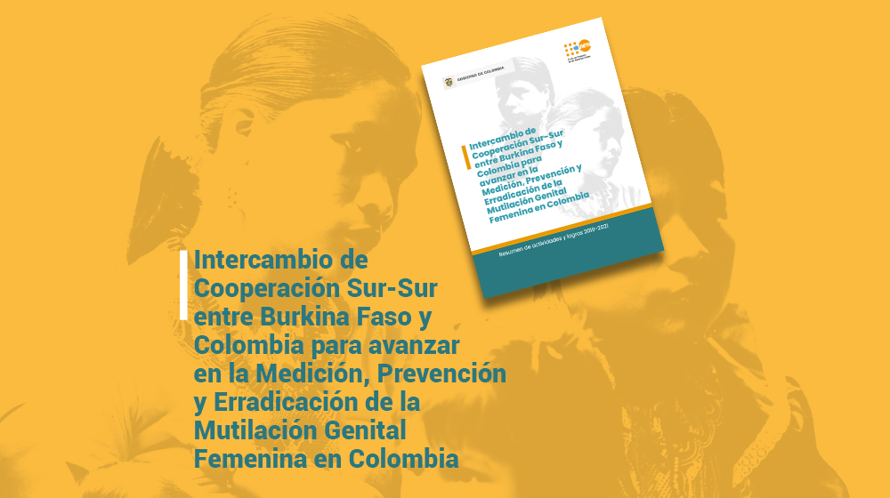 fondo de color y texto Intercambio de Cooperación Sur-Sur entre Burkina Faso y Colombia