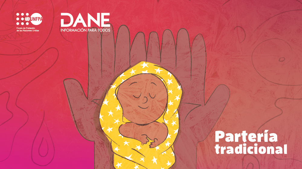 Ilustraciòn de manos juntas con palmas hacìa arriba de persona afro y en el centro un bebé