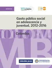 Gasto público social en adolescencia y juventud, 2012 - 2016