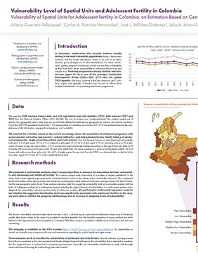 Vulnerability of Spatial Units for Adolescent Fertility in Colombia: an Estimation Based on Census and CRVS Data