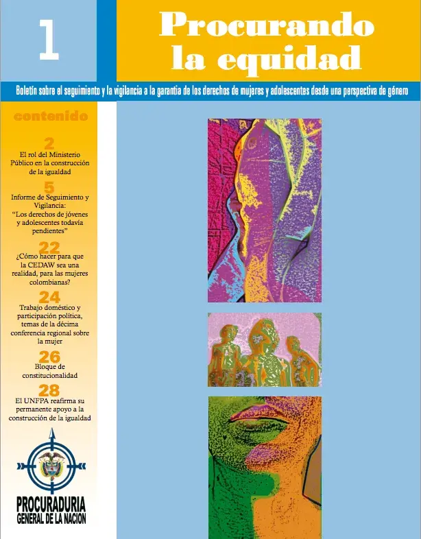 Boletín No. 1 Procurando la Equidad, Seguimiento y vigilancia a la garantía de los derechos de mujeres y adolescentes desde una perspectiva de género.