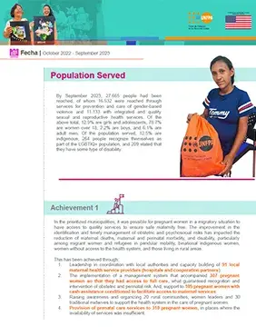  Project Results Fact Sheet 2022-2023 UNFPA- PRM