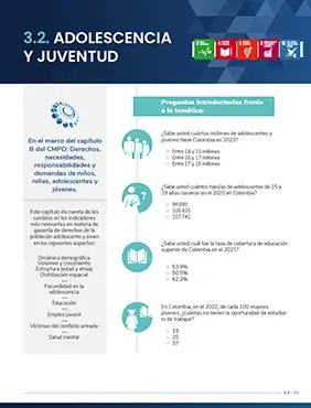 Análisis de Situación de Población (ASP Colombia 2023) Capítulo Adolescencia y Juventud