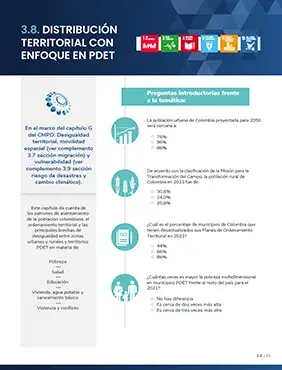 Análisis de Situación de Población (ASP Colombia 2023) Capítulo Distribución territorial con enfoque PDET