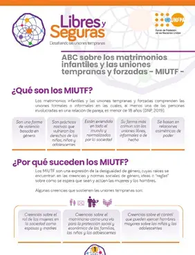 ABC sobre los matrimonios infantiles y las uniones tempranas y forzadas - MIUTF 